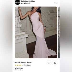 Babyboo Fashion One Shoulder Blush Gown